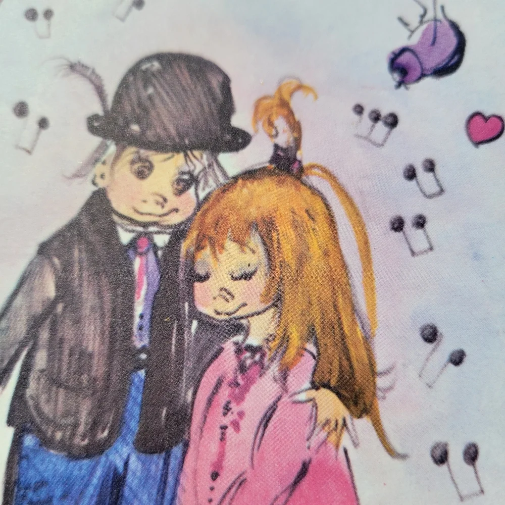 Vintage Made in France Birthday Card ~ 1960s ~ Frame-worthy! ~ Cute Couple